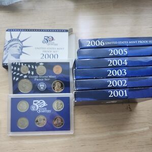 United States Mint Proof Set Collection 2000 Thru 2006 Seven Total Sets